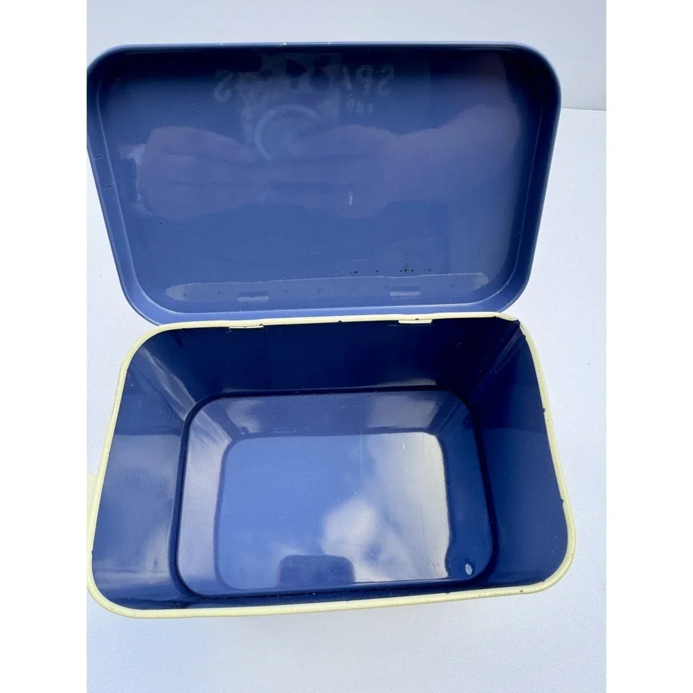 Pfaltzgraff Yorktowne Recipe Box Metal Tin Blue Floral Vintage Potpourri Press